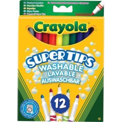 CRAYOLA - ΜΑΡΚΑΔΟΡΟΙ SUPERTIPS WASHABLE 12 ΤΕΜ. (03.7509)