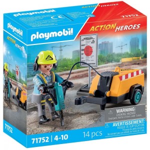 PLAYMOBIL ACTION HEROES ΕΡΓΑΤΗΣ ΜΕ ΚΟΜΠΡΕΣΕΡ (71752)