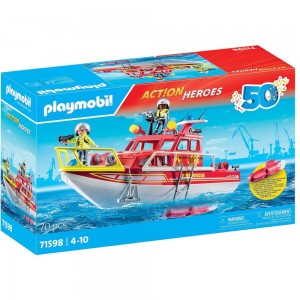 PLAYMOBIL ACTION HEROES ΠΥΡΟΣΒΕΣΤΙΚΟ ΣΚΑΦΟΣ ΔΙΑΣΩΣΗΣ (71598)