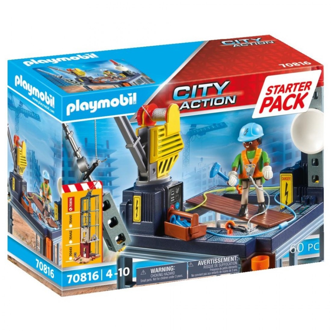 PLAYMOBIL CITY ACTION STARTER PACK ΕΡΓΟΤΑΞΙΟ ΜΕ ΑΝΥΨΩΤΙΚΟ ΓΕΡΑΝΟ (70816)